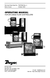 Thumbnail of document Manual - GFC Gas Mass Flow Controllers